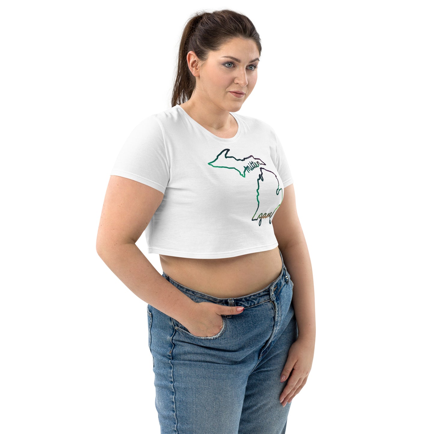Aurora Borealis Organic Crop Top